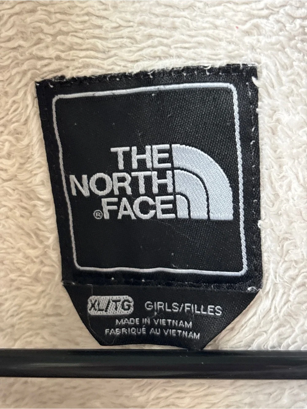 The North Face Girls Osolita Fleece Jacket Cream Full Zip XL/TG